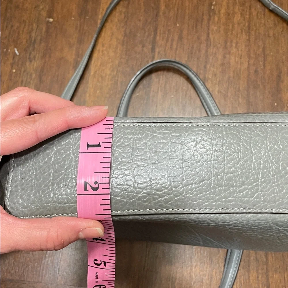 Coach Gray Leather and Suede Satchel - Picture 10 of 10